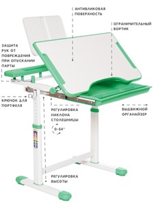 Растущие парта + стул SET HOLTO-17А, зеленый в Пензе - предосмотр 5
